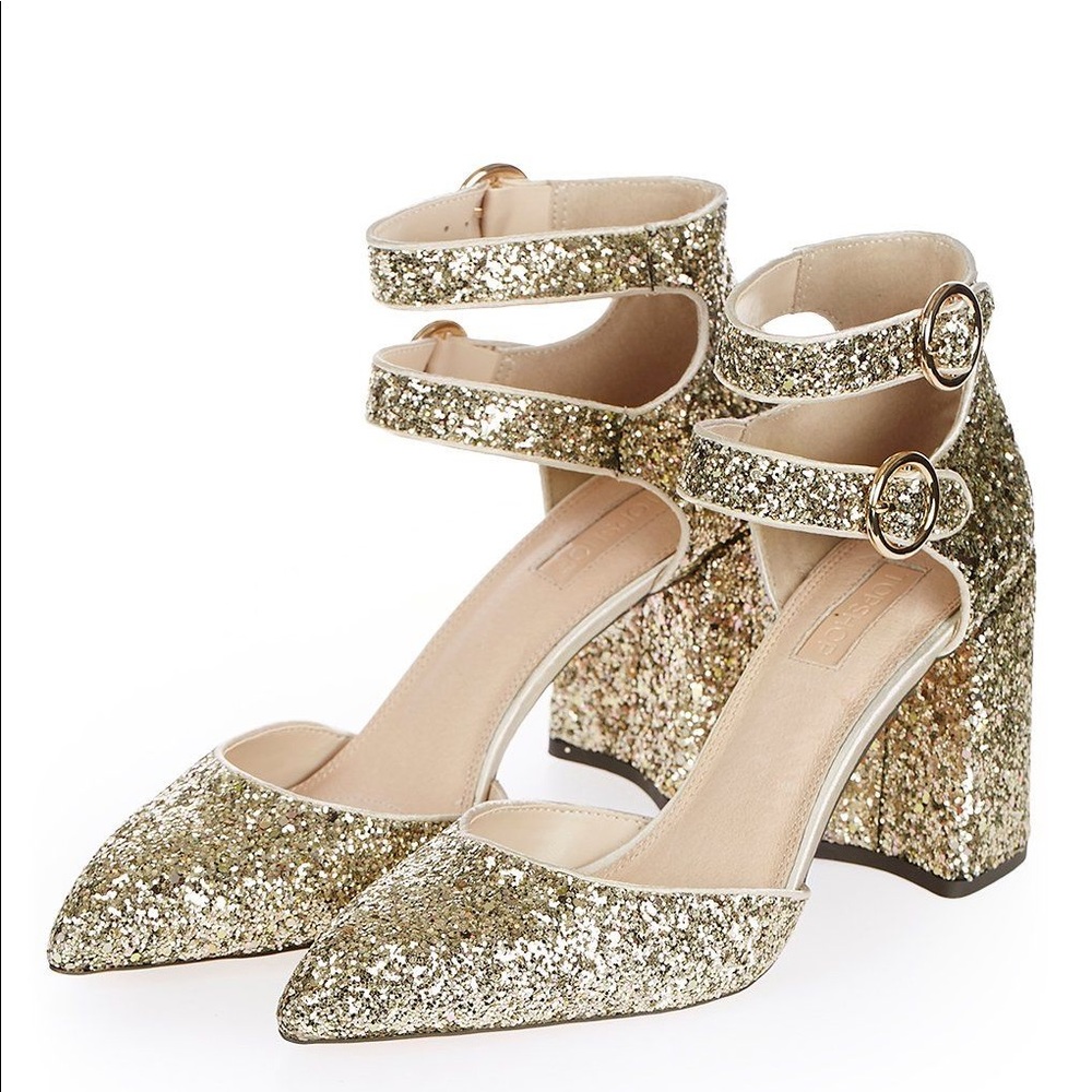 Topshop Gorgeous Glitter Heels W size 7.5 (38)